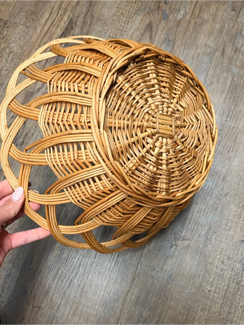 Large Woven Rattan Decorative Basket - Natural Brown